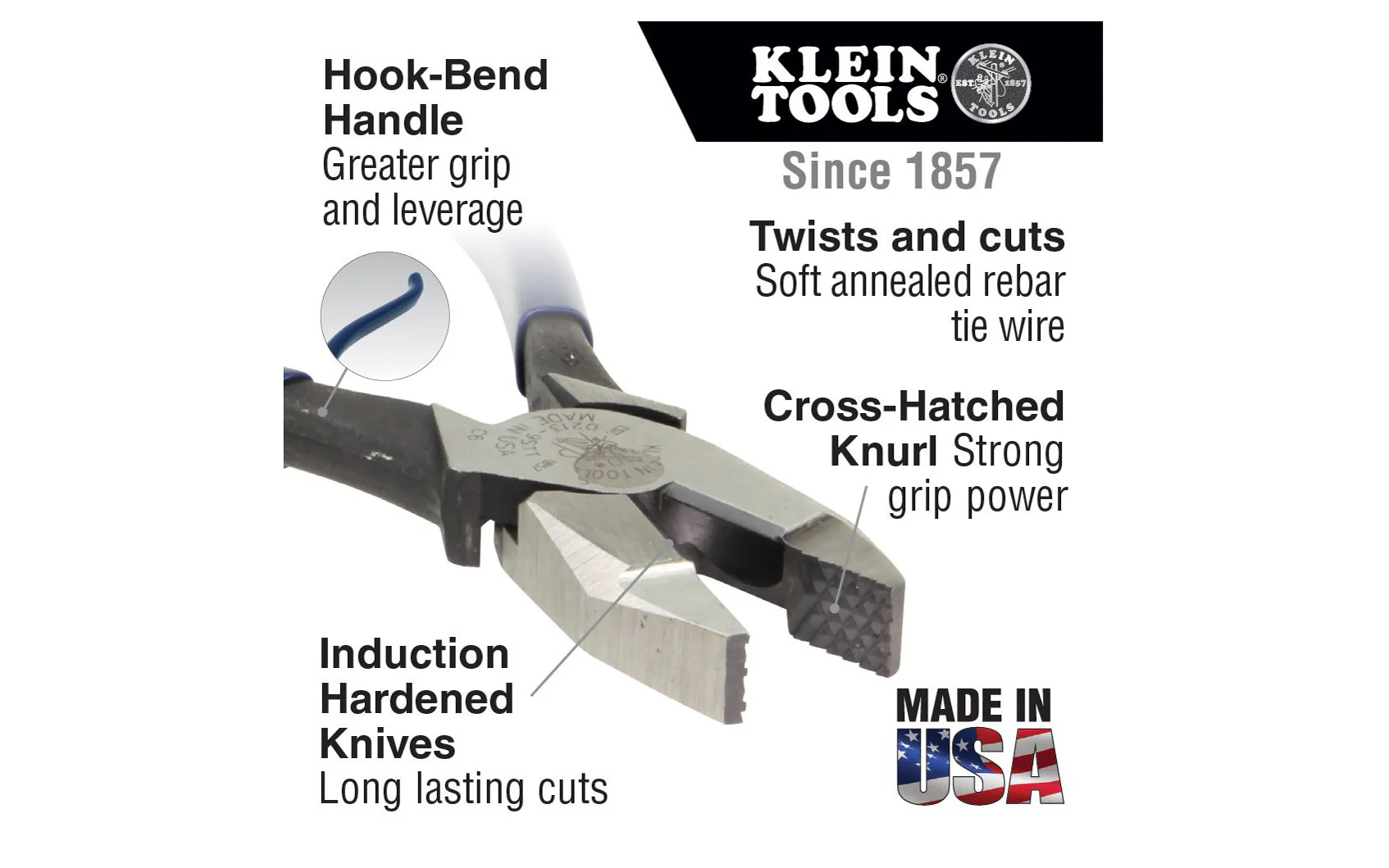 Klein Tools 9-1/4" Ironworker's Pliers - High Leverage ~ D213-9ST - Image 2