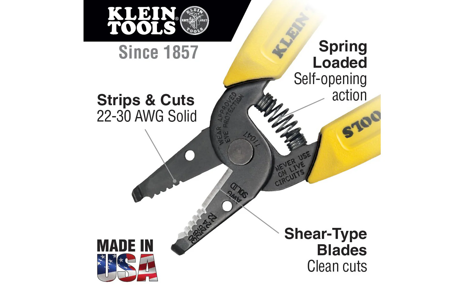 Klein Tools Wire Cutter & Stripper ~ 11047 - Image 2