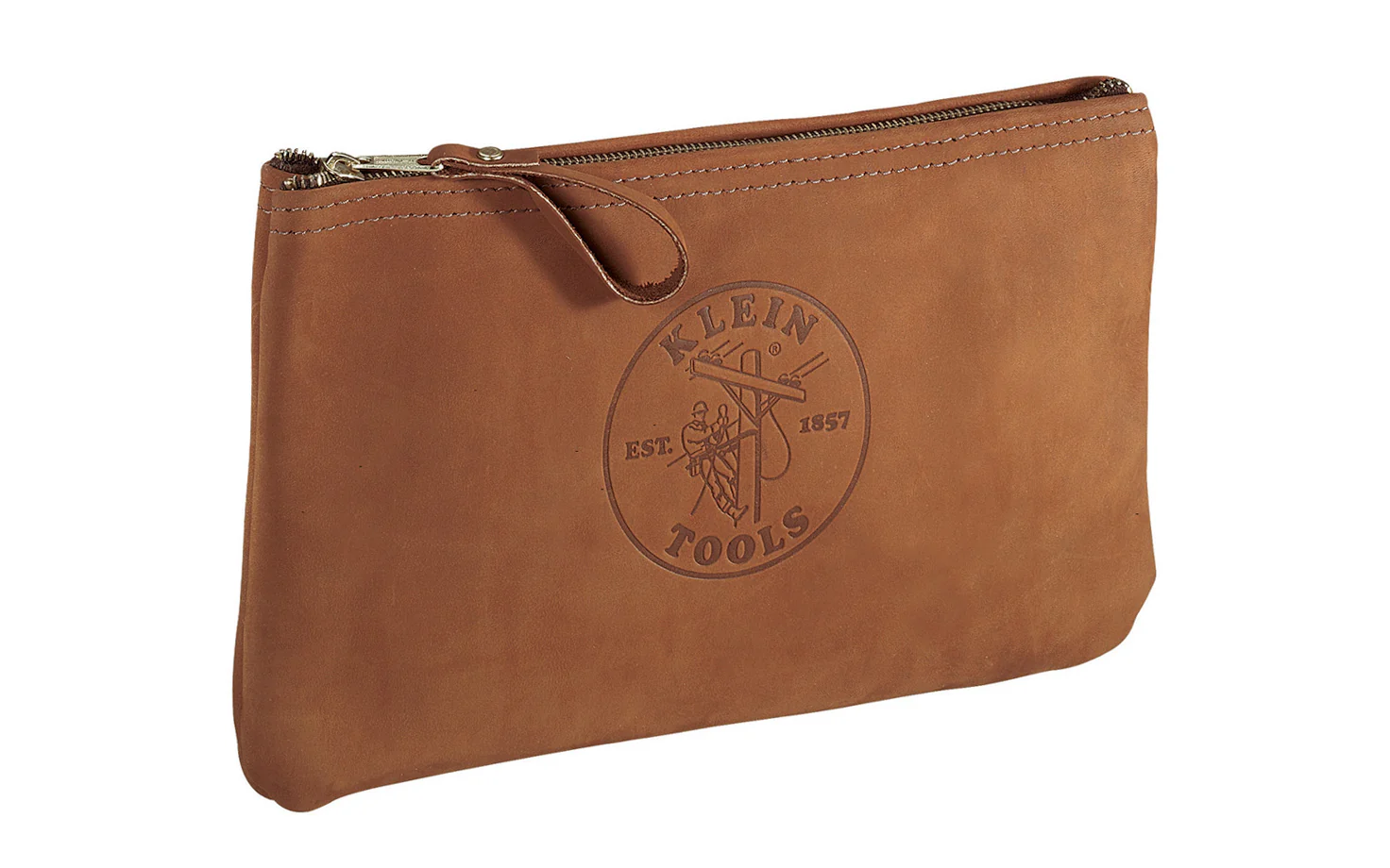 Klein Top-Grain Leather Zipper Pouch Bag