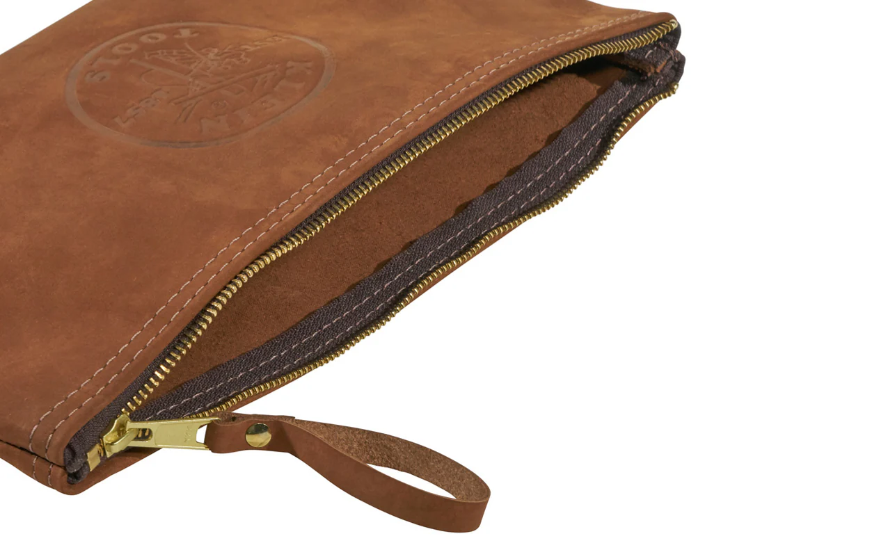 Klein Top-Grain Leather Zipper Pouch Bag - Image 2