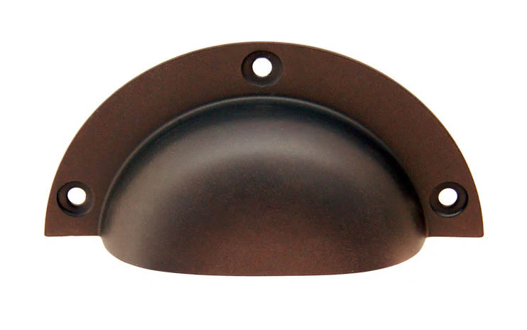Large Stamped Brass Bin Pull ~ 3-3/4" Wide - Image 2