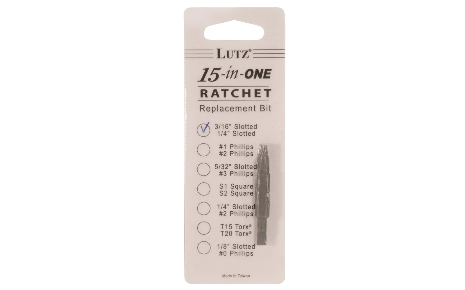 Lutz 1/4" & 3/16" Slot Bit for 15-in-1 Ratchet Screwdriver