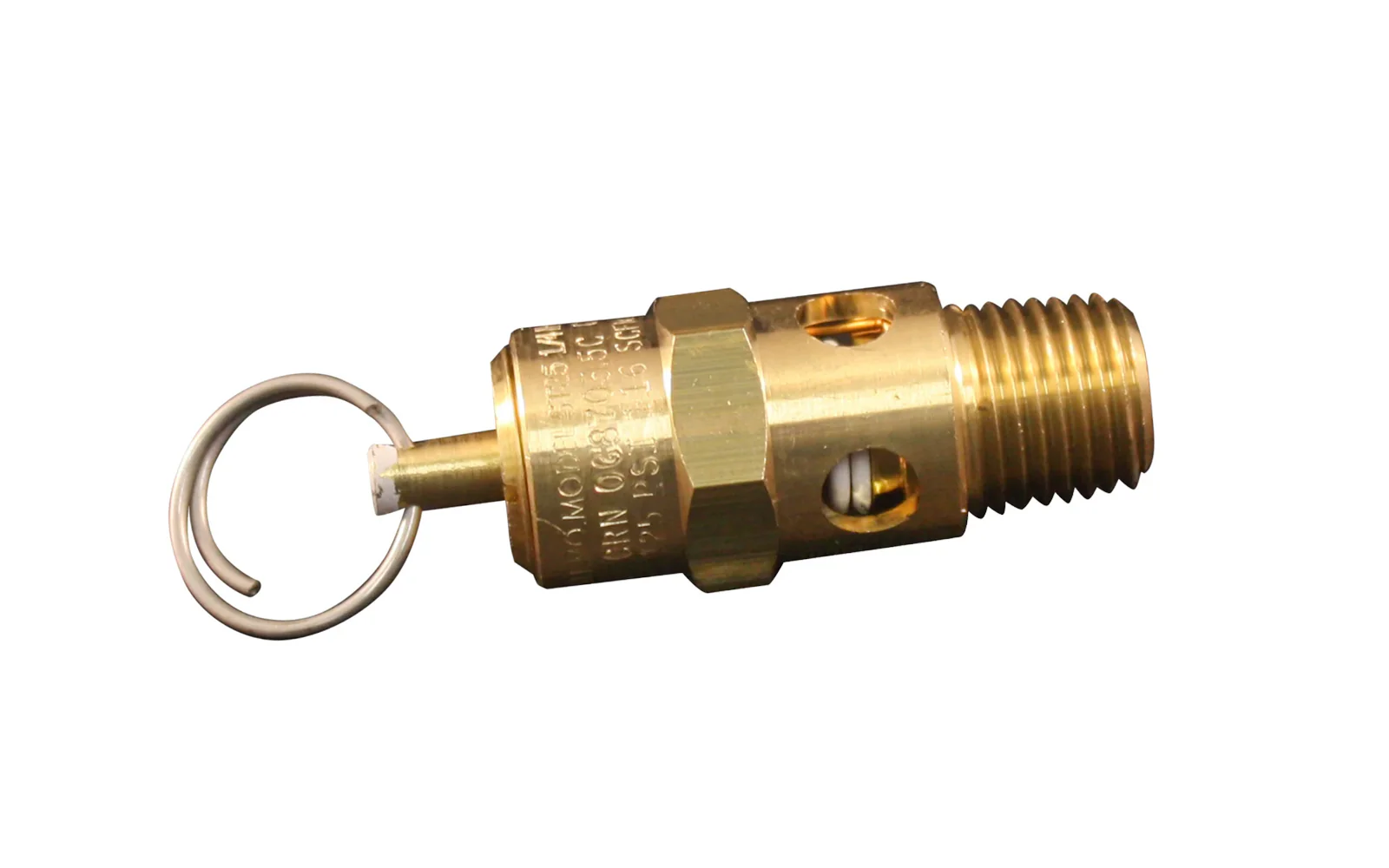 Milton 1/4" MNPT ASME Safety Valve, 125 PSI Pop off Pressure - S-1090-125