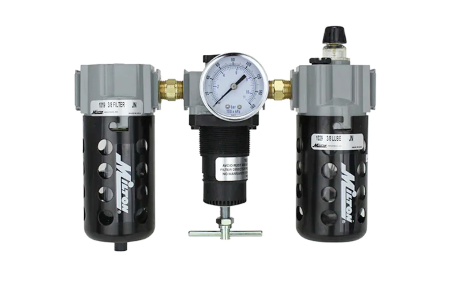 Milton 1/4" NPT Filter, Regulator & Lubricator Trio