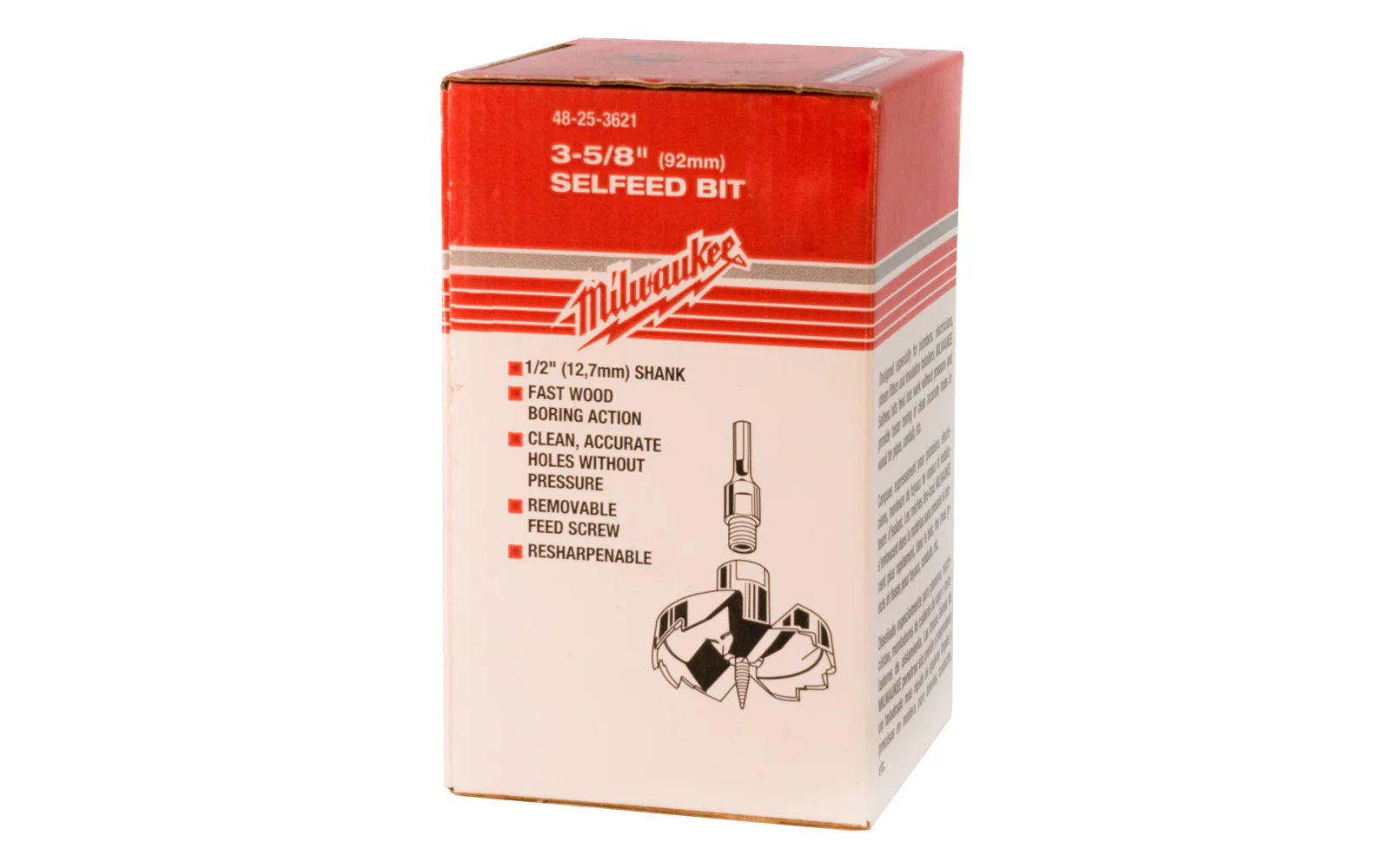 Milwaukee 3-5/8" Selfeed Bit ~ 48-25-3621 - Made in USA