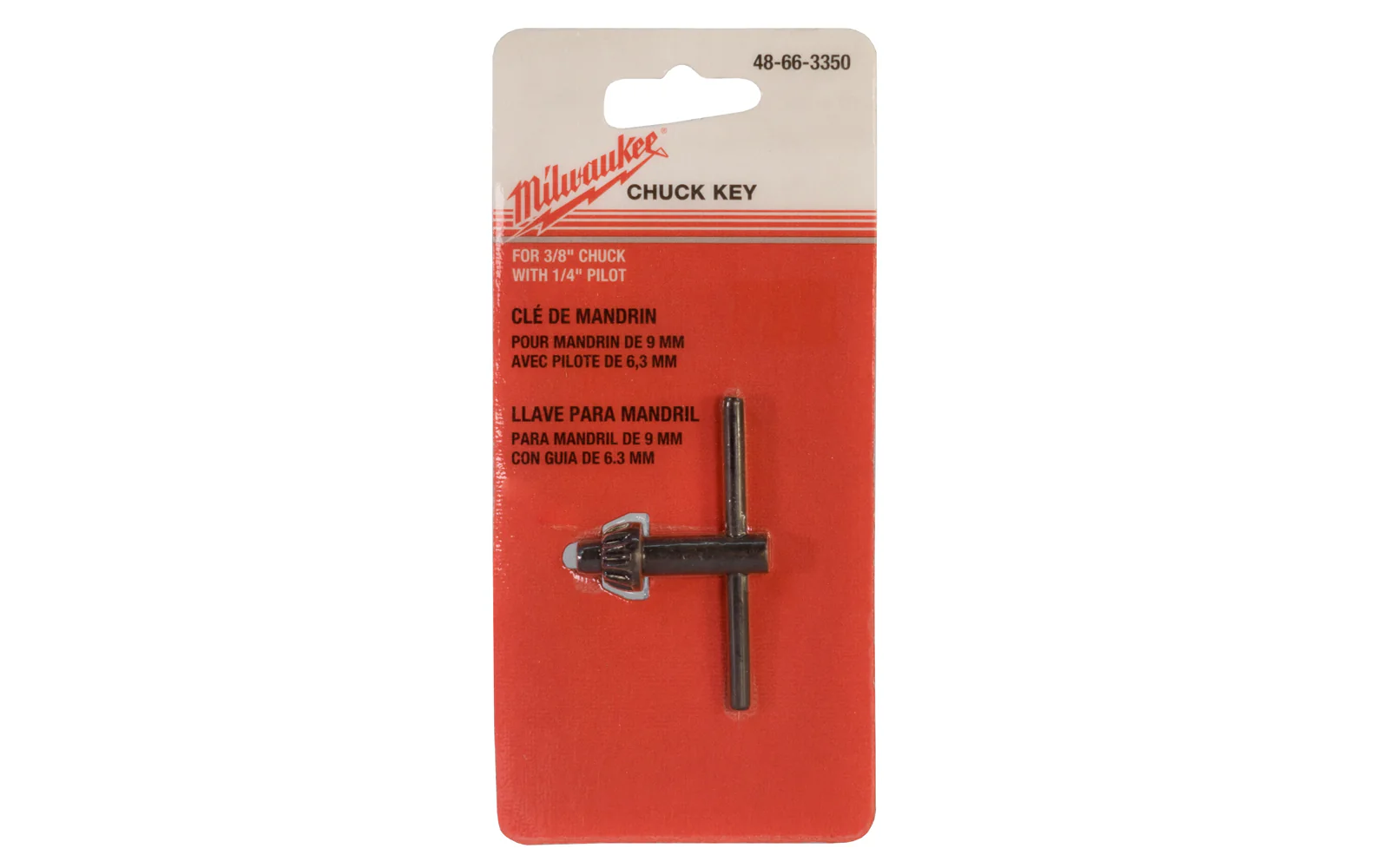 Milwaukee Chuck Key for 3/8" Chuck with 1/4" Pilot