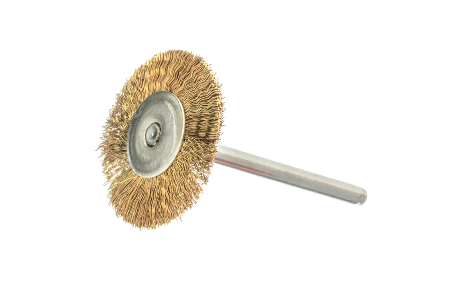 Mini Brass Wire Wheel - 1" Diameter - 1/8" Shank