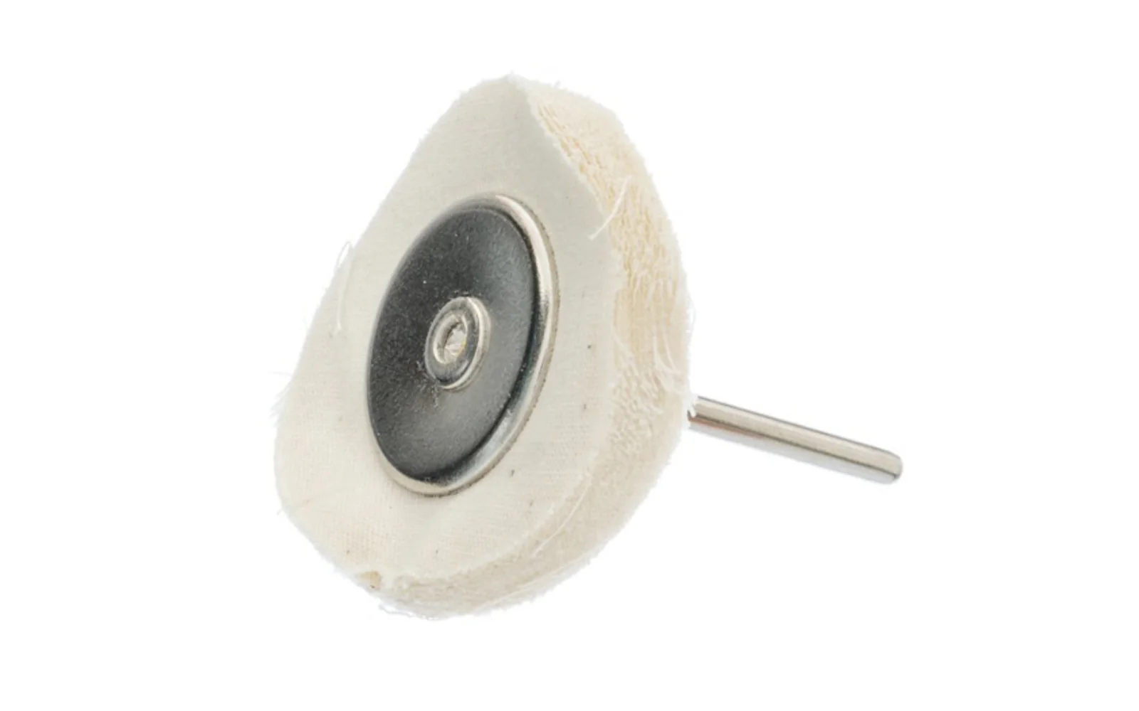 Mini White Muslin Cloth Polishing Wheel - 1-1/2" Diameter - 1/8" Shank
