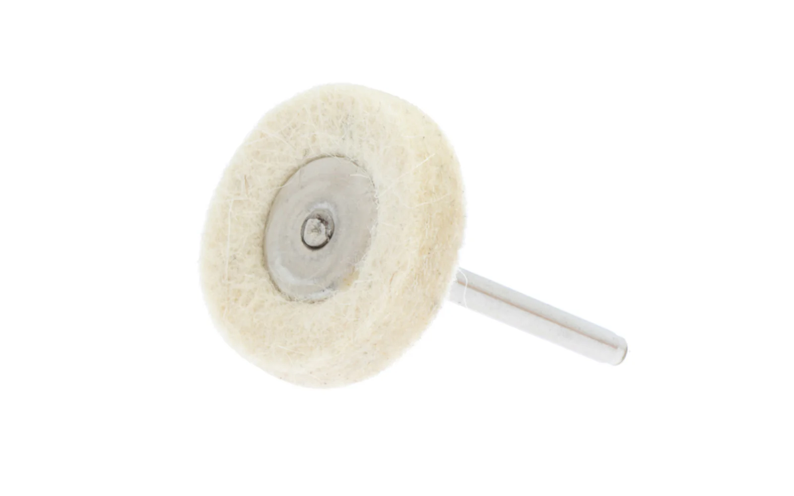 Mini White Wool Felt Polishing Wheel - 1" Diameter - 1/8" Shank
