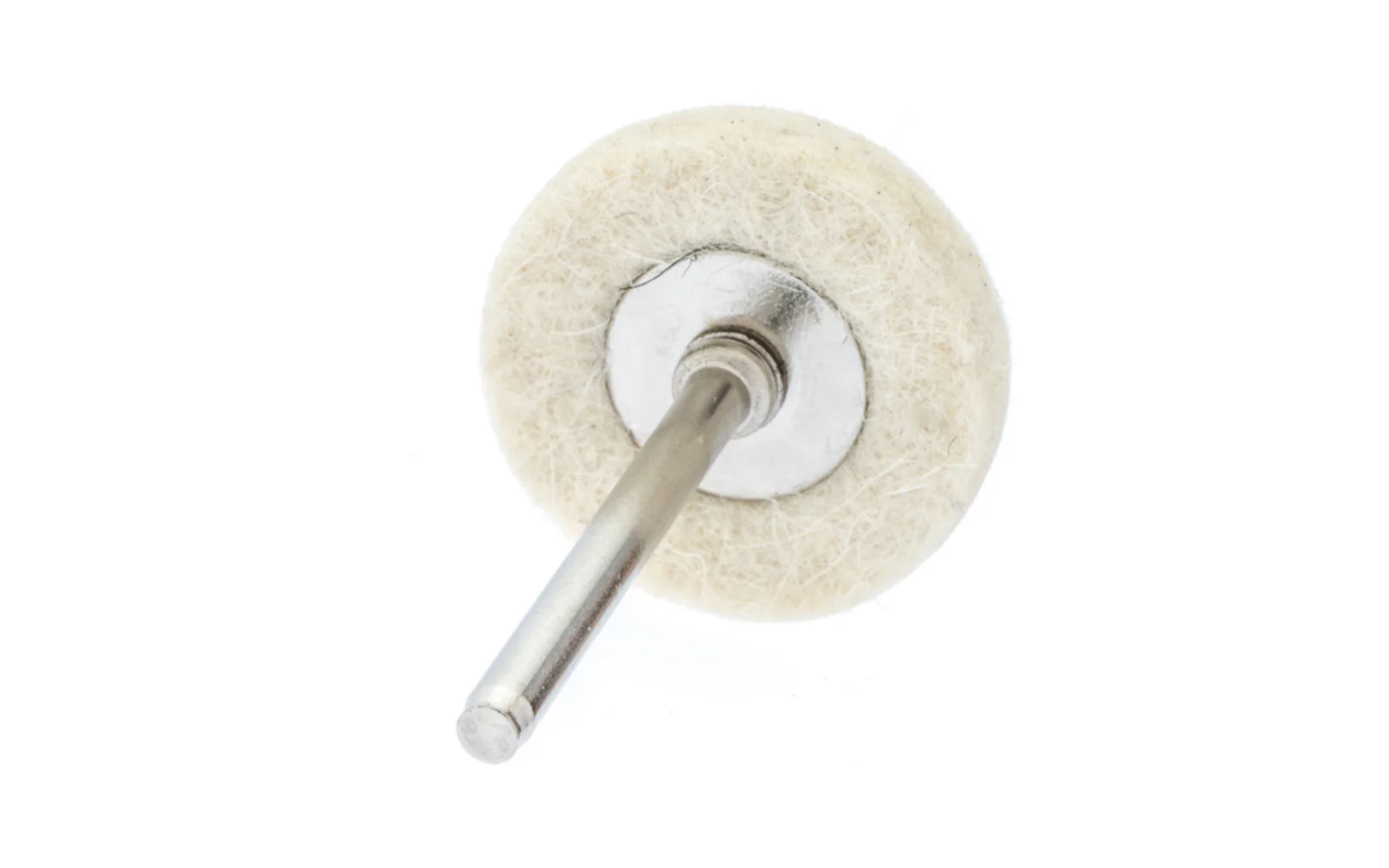 Mini White Wool Felt Polishing Wheel - 1" Diameter - 1/8" Shank - Image 2