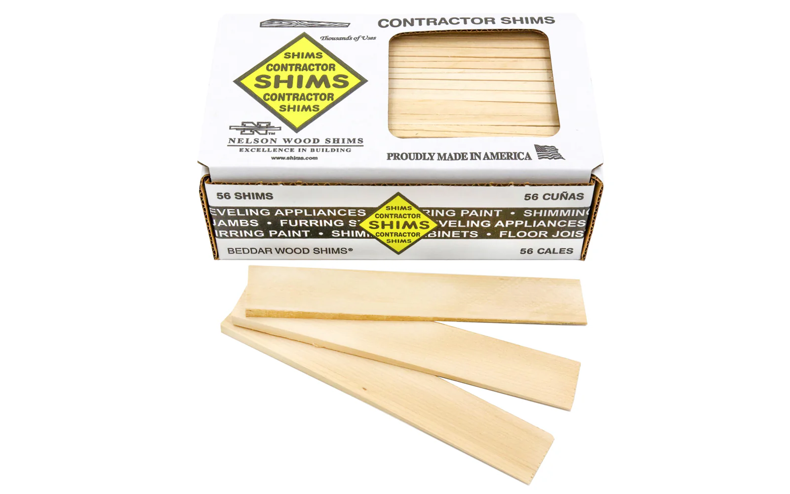 Nelson Wood Shims Contractor Pack - 8" Long ~ 56 Box Pack