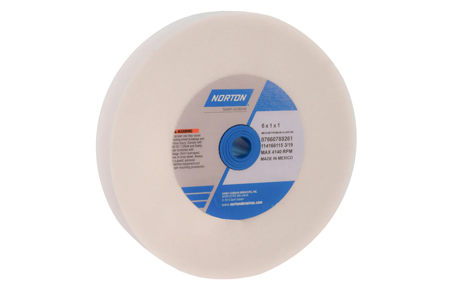 Norton 6" Aluminum Oxide Bench Grinding Wheel ~ 1" Thick - 150 Grit