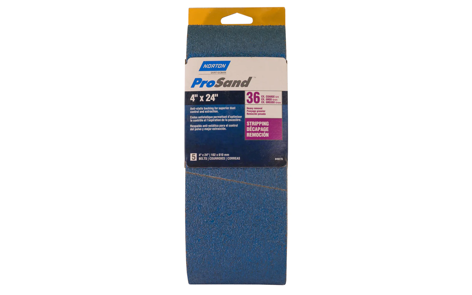 Norton "ProSand" 4" x 24" Sanding Belts - 36 Grit - 5 Pack