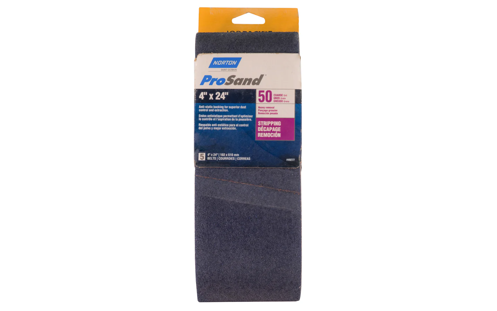 Norton "ProSand" 4" x 24" Sanding Belts - 50 Grit - 5 Pack