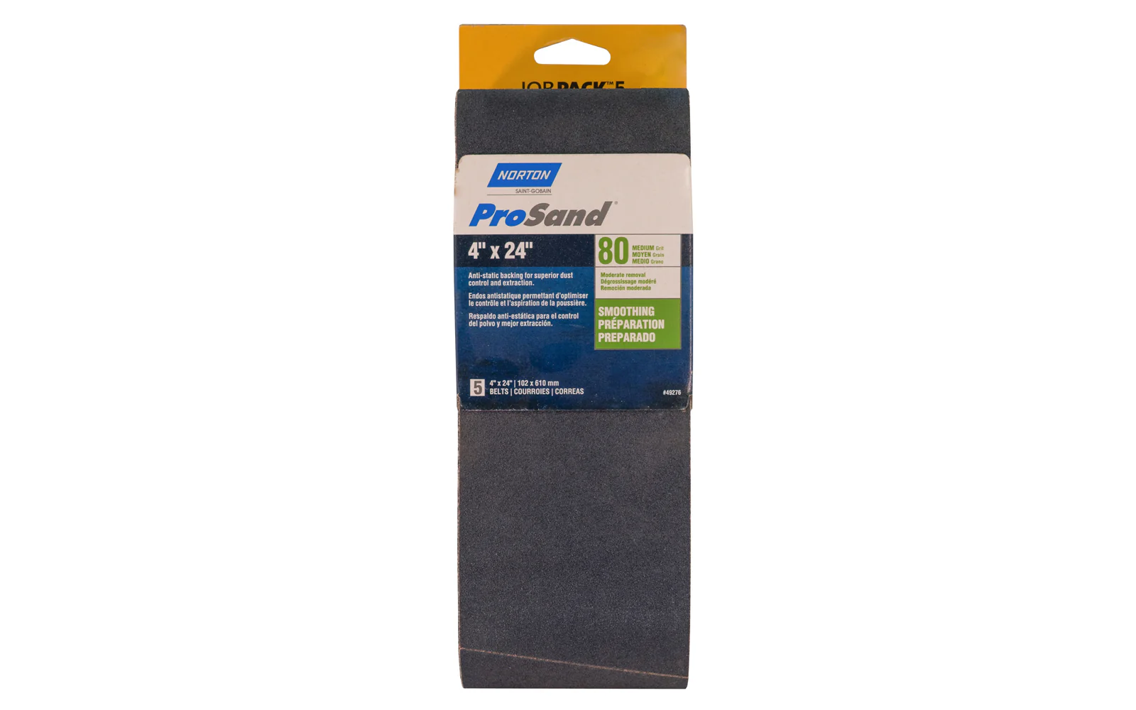 Norton "ProSand" 4" x 24" Sanding Belts - 80 Grit - 5 Pack