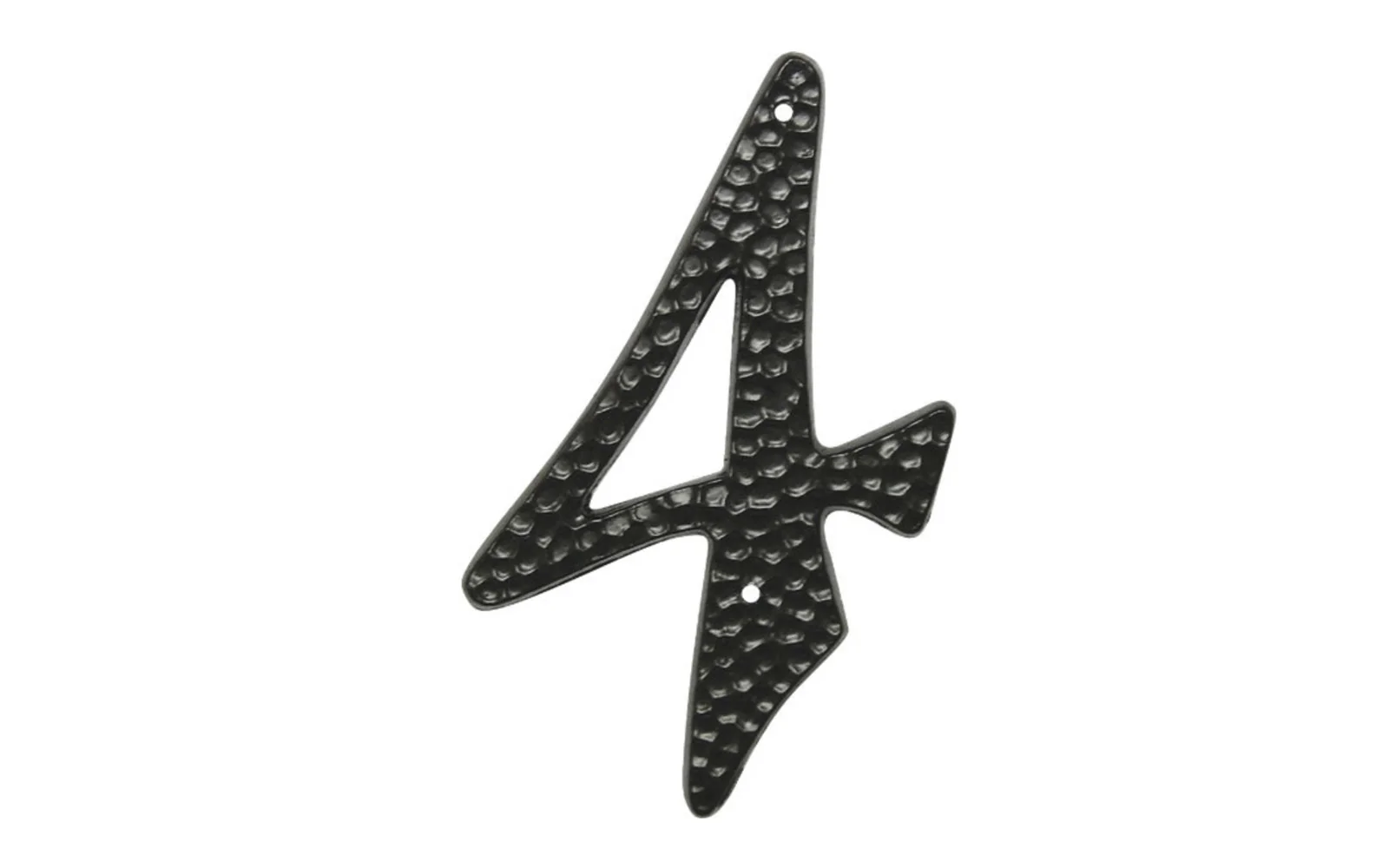 #4 Black Hammered House Number - 3-1/2" size
