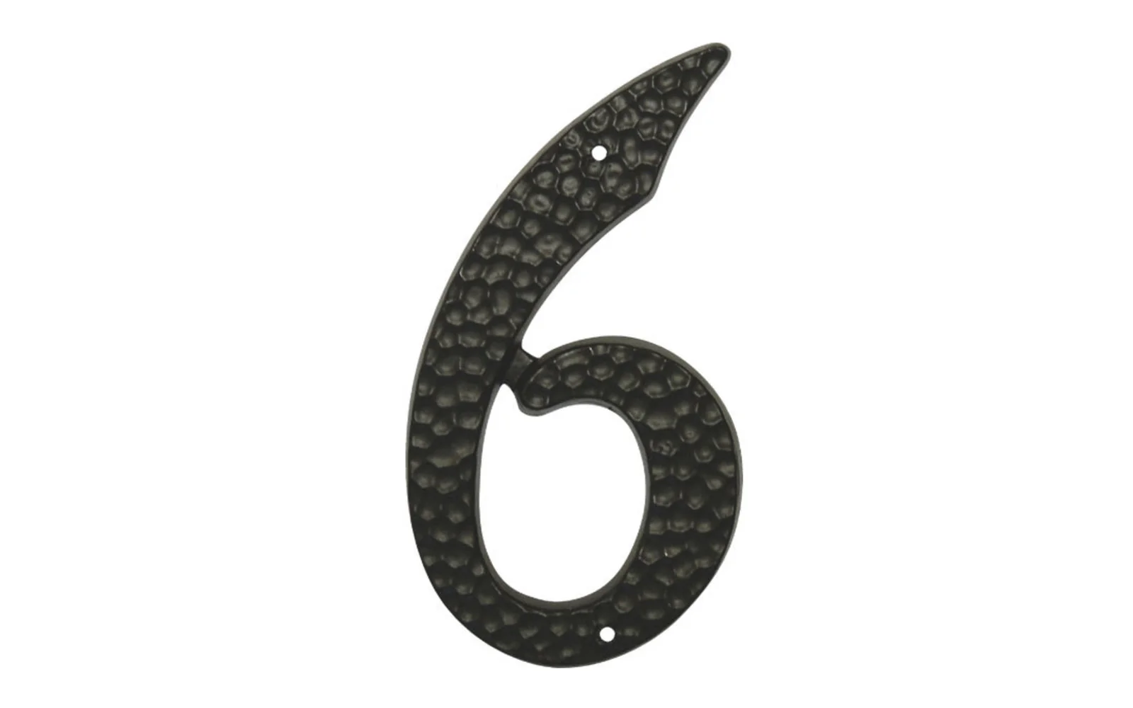#6 Black Hammered House Number - 3-1/2" size
