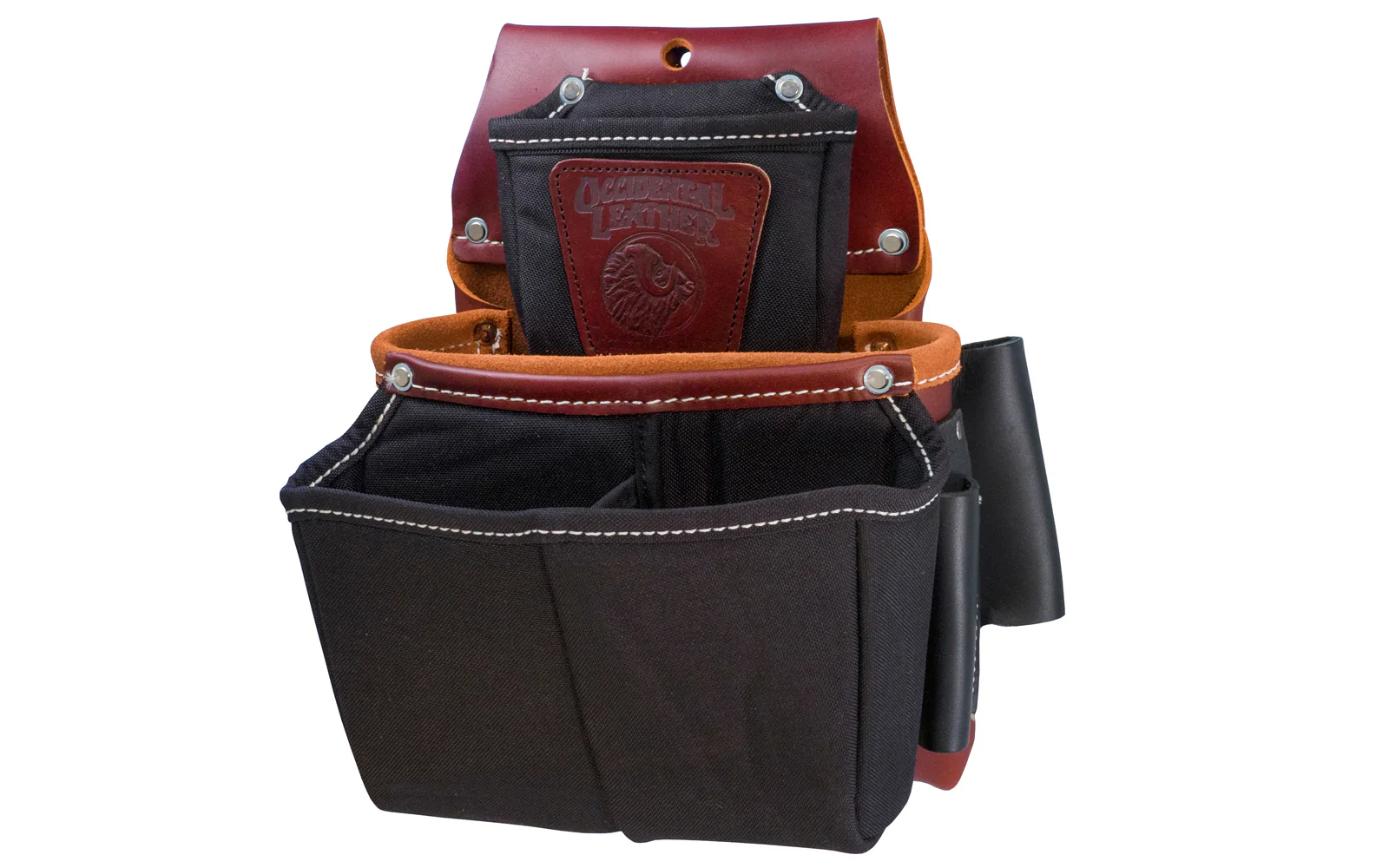 Occidental Leather Belt Worn Fastener Bag with Divided Nylon Pouches ~ 5564