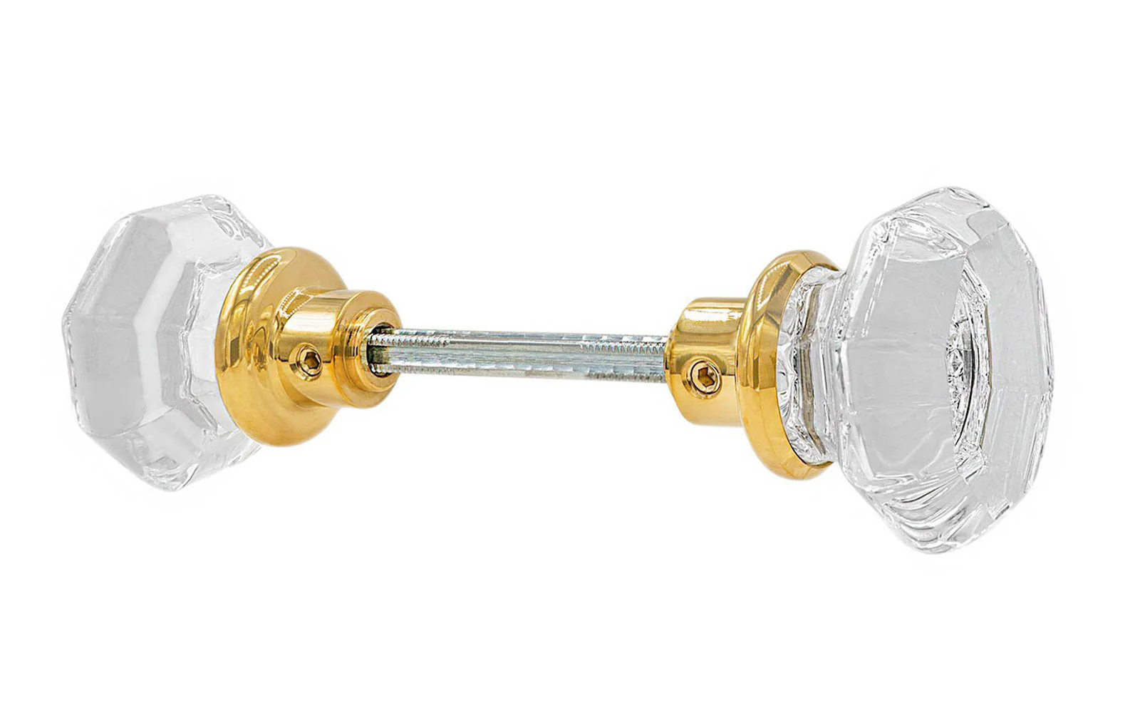 Pair of Octagonal Clear Glass Doorknobs - Image 10