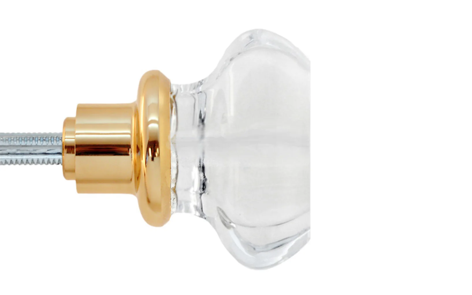 Pair of Octagonal Clear Glass Doorknobs - Image 4