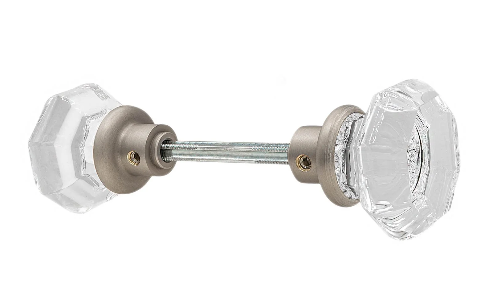 Pair of Octagonal Clear Glass Doorknobs - Image 9