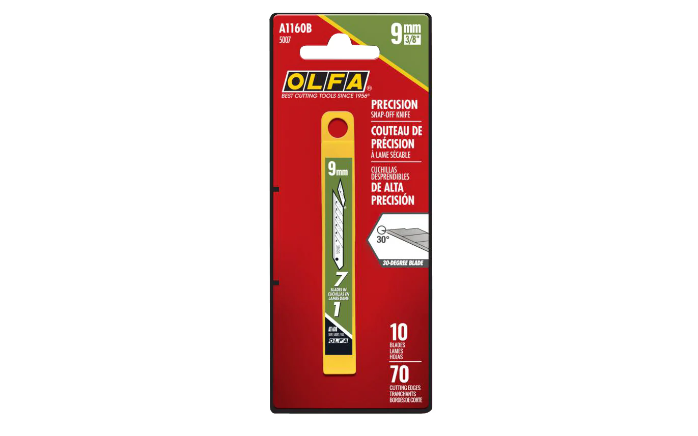 Olfa "A1160B" 9 mm Replacement 30° Blades - 10 Pack - Image 2