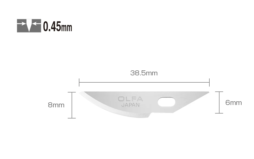 Olfa "KB4-R/5" Precision Curved Art Blades - 5 Pack - Image 2