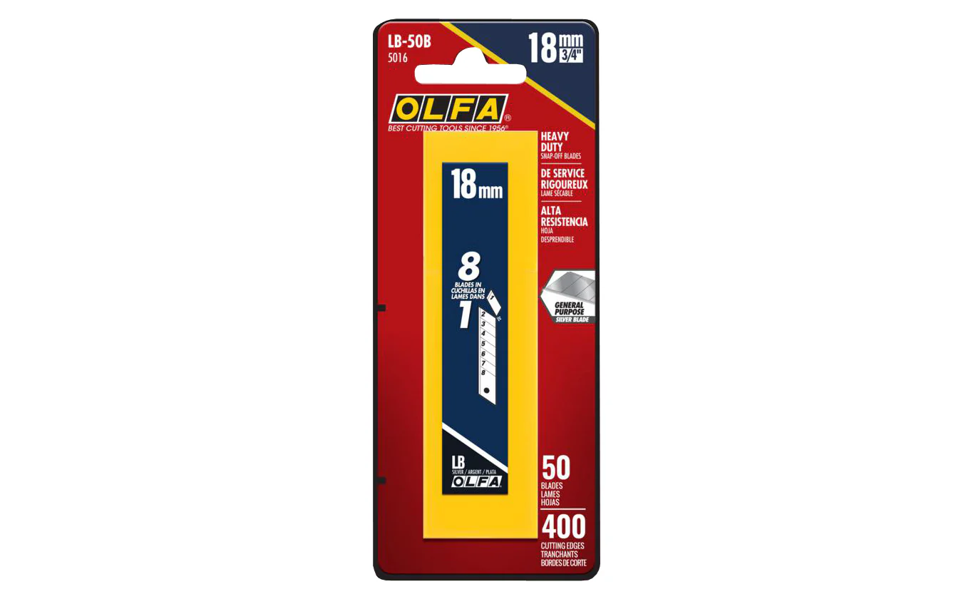 Olfa "LB-50B" 18 mm Replacement Blades - 50 Pack - Image 2