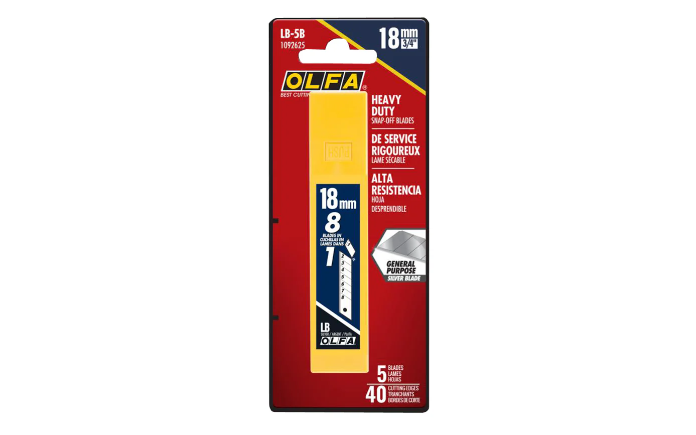 Olfa "LB-5B" 18 mm Replacement Blades - 5 Pack - Image 2