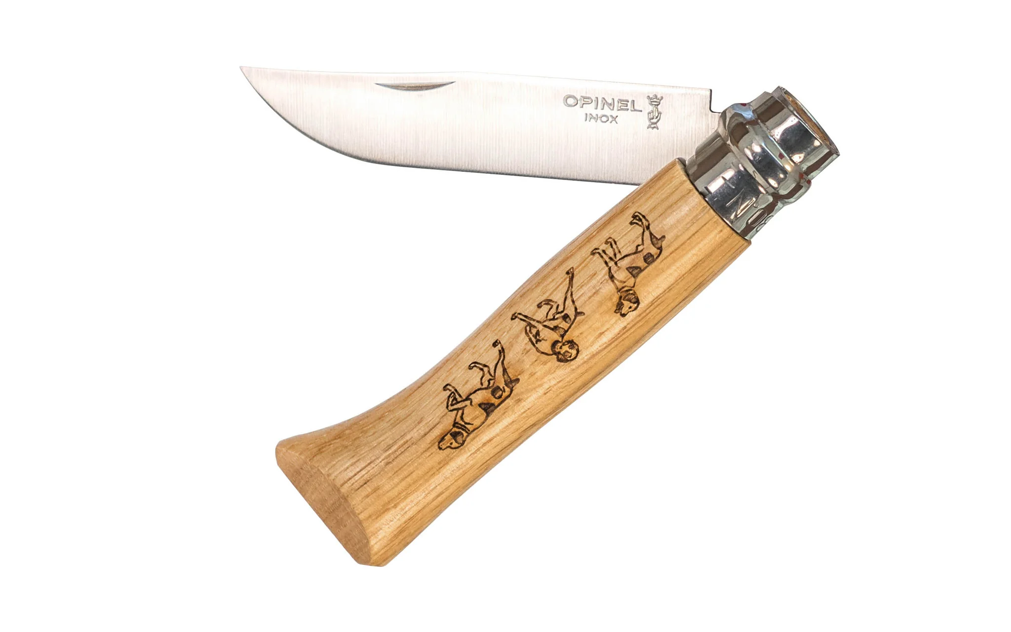 Opinel Stainless Steel Knife ~ Decorated "Dog" Handle - Image 2