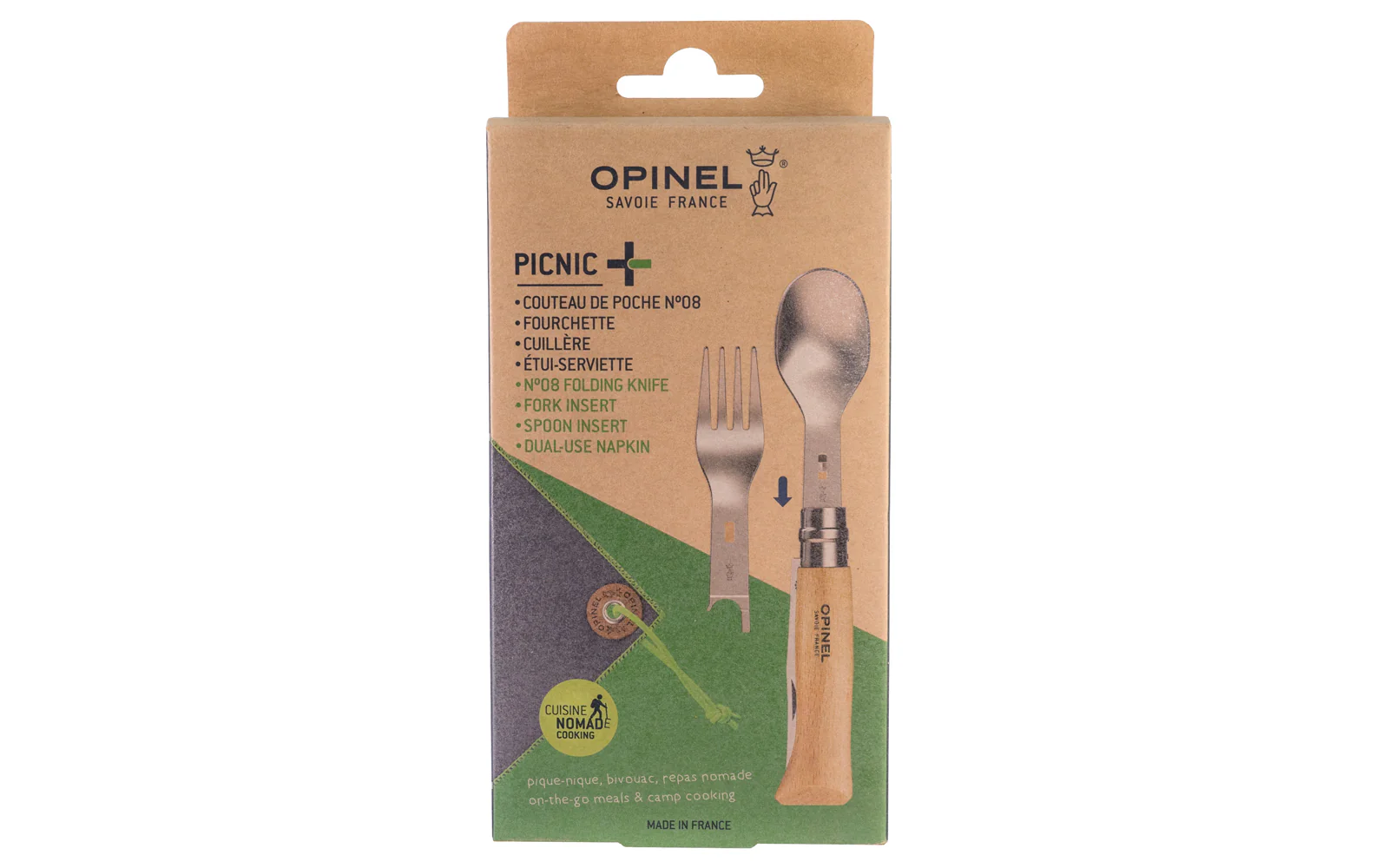 Opinel Stainless Steel No. 8 Knife + Picnic Kit - Image 2