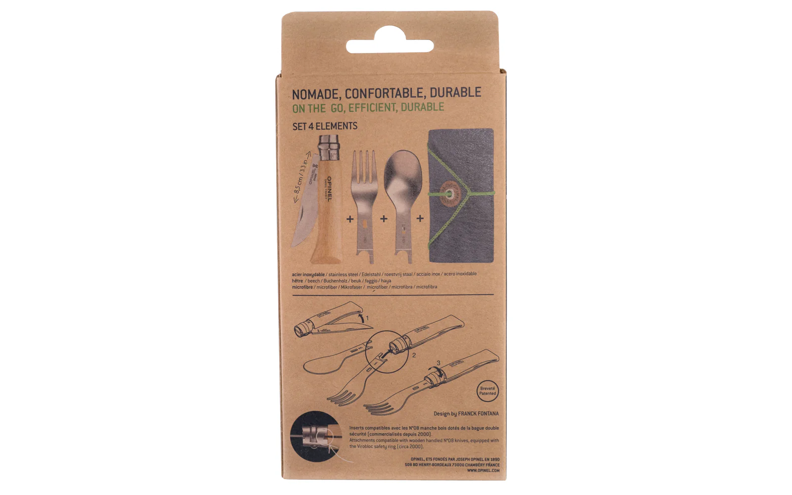 Opinel Stainless Steel No. 8 Knife + Picnic Kit - Image 3