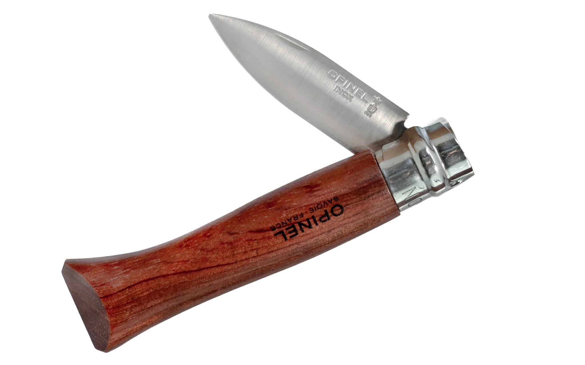 Opinel Stainless Oyster Knife ~ Padauk Handle - Image 2
