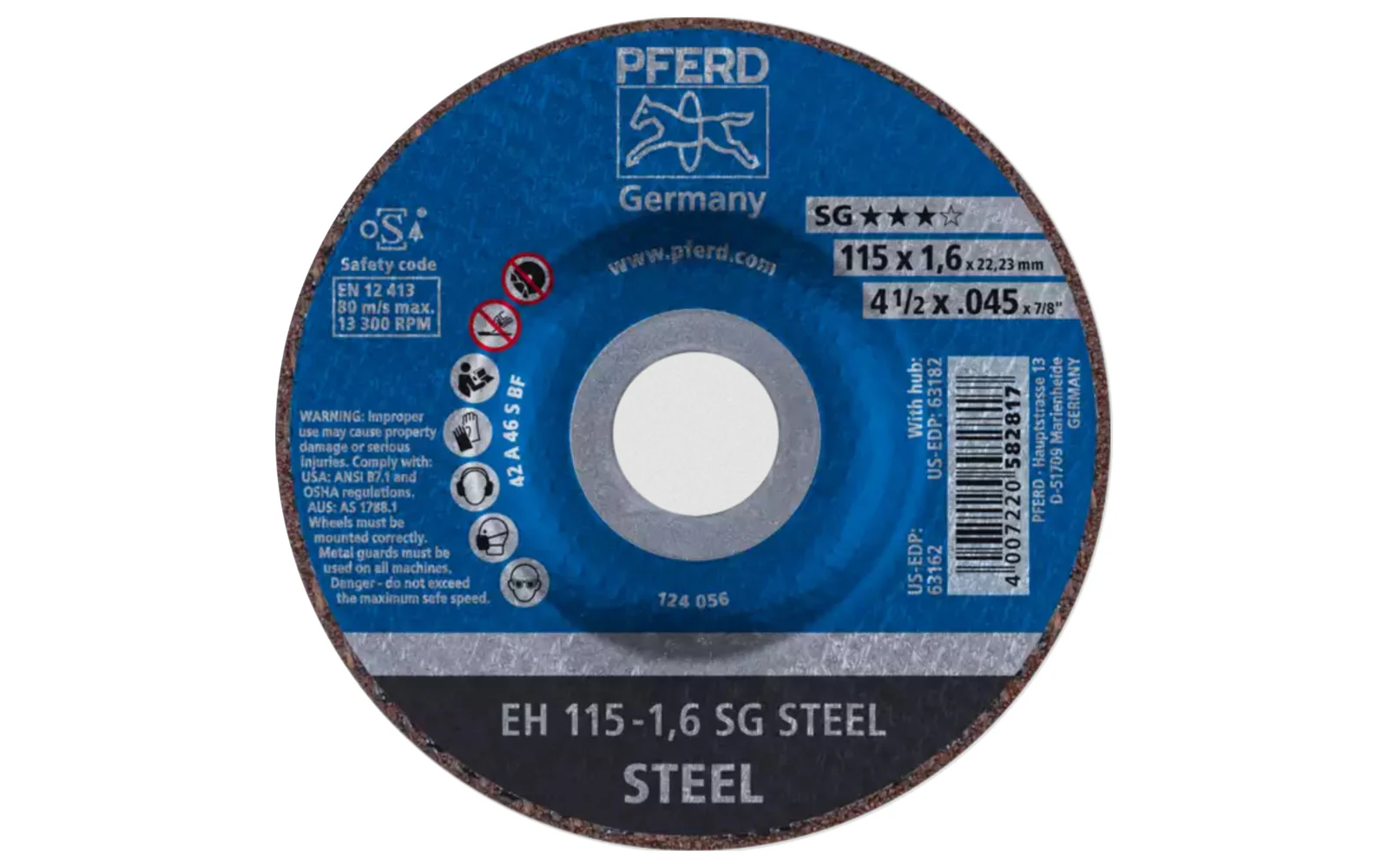 Pferd 4-1/2" Cut-Off Wheel - .045" Thick ~ 7/8" Arbor