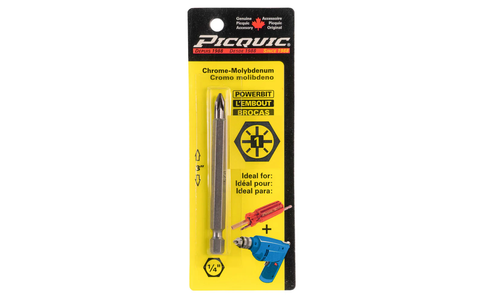 Picquic 3" Powerbit - #1 Pozidrive