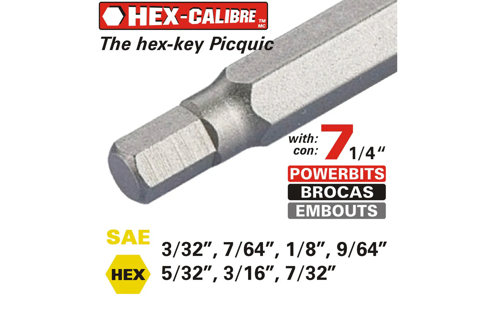 Picquic "Hex-calibre" Hex Key Multi-Bit Screwdriver - SAE - Image 3