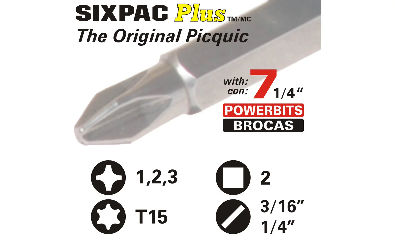 Picquic Black "Sixpac Plus" Multi-Bit Screwdriver - Image 3