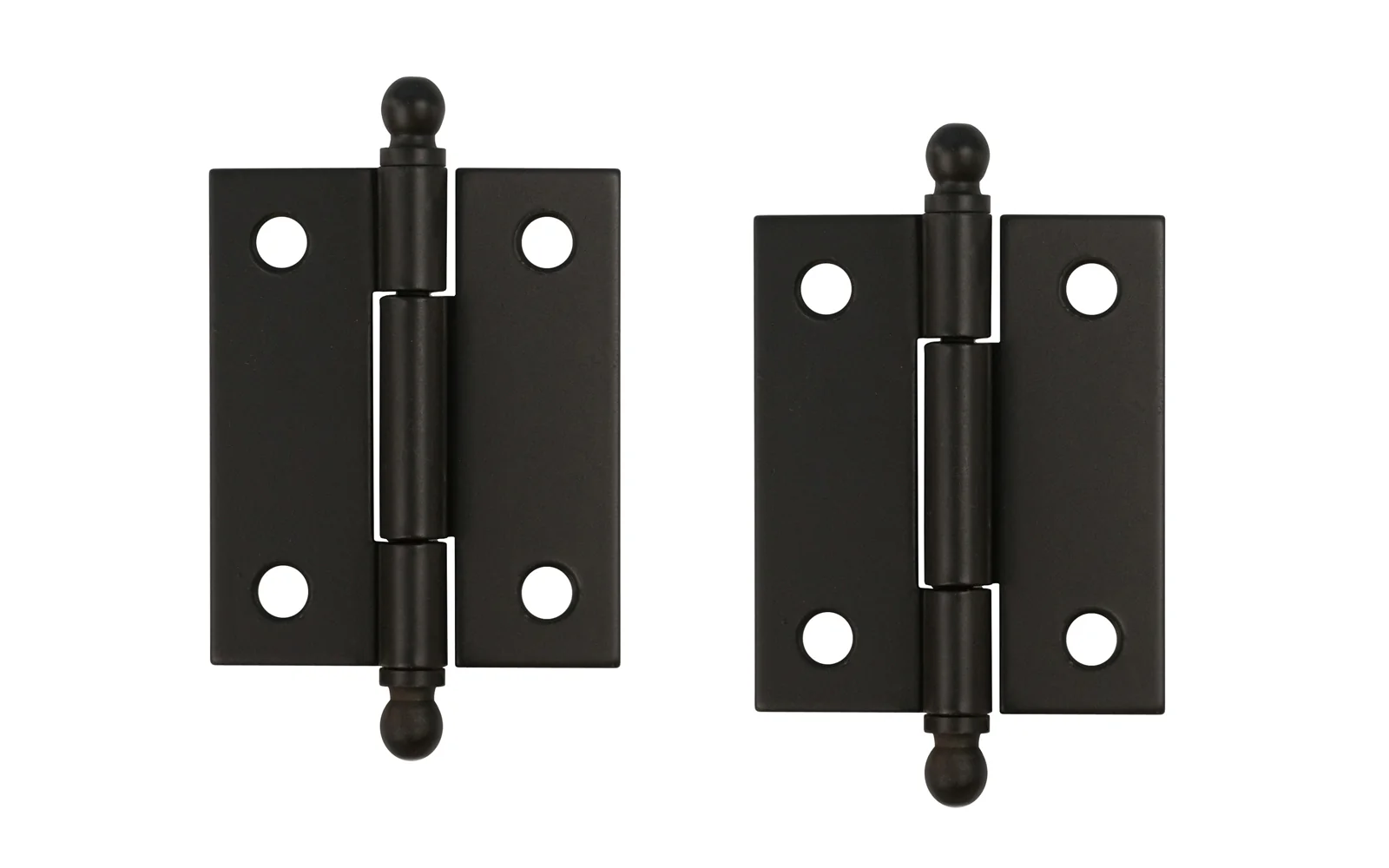Pair of Loose Pin Plated Steel Ball-Tip Cabinet Hinges ~ 1-15/16" x 1-5/8"