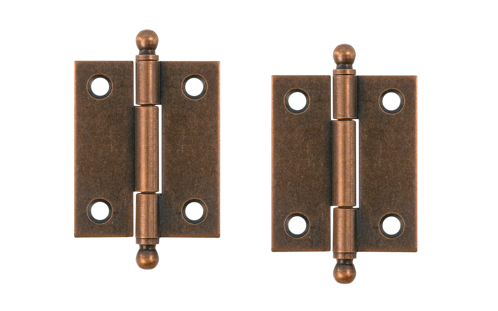 Pair of Loose Pin Plated Steel Ball-Tip Cabinet Hinges ~ 1-15/16" x 1-5/8" - Image 2