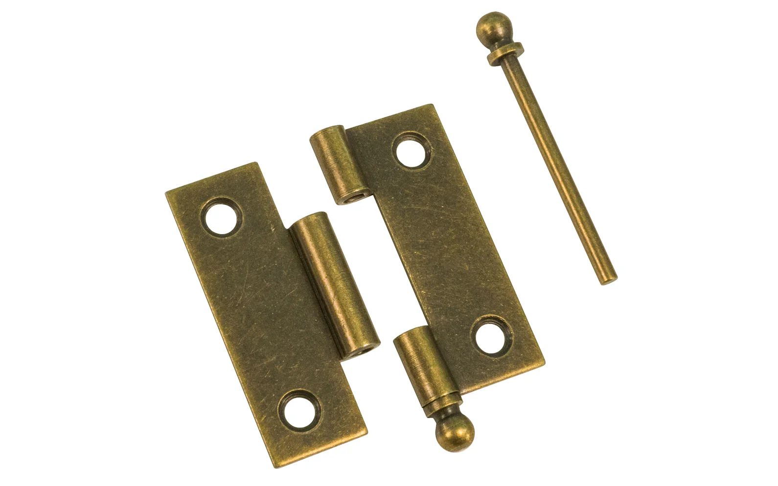 Pair of Loose Pin Plated Steel Ball-Tip Cabinet Hinges ~ 1-15/16" x 1-5/8" - Image 3