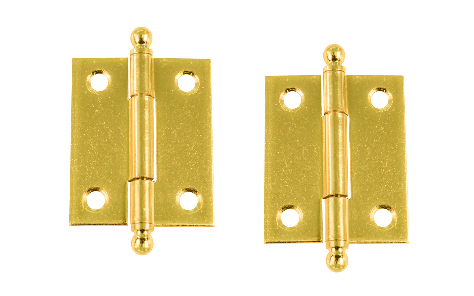 Pair of Loose Pin Plated Steel Ball-Tip Cabinet Hinges ~ 1-15/16" x 1-5/8" - Image 4