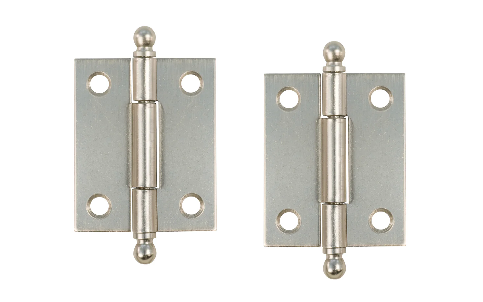 Pair of Loose Pin Plated Steel Ball-Tip Cabinet Hinges ~ 1-15/16" x 1-5/8" - Image 6