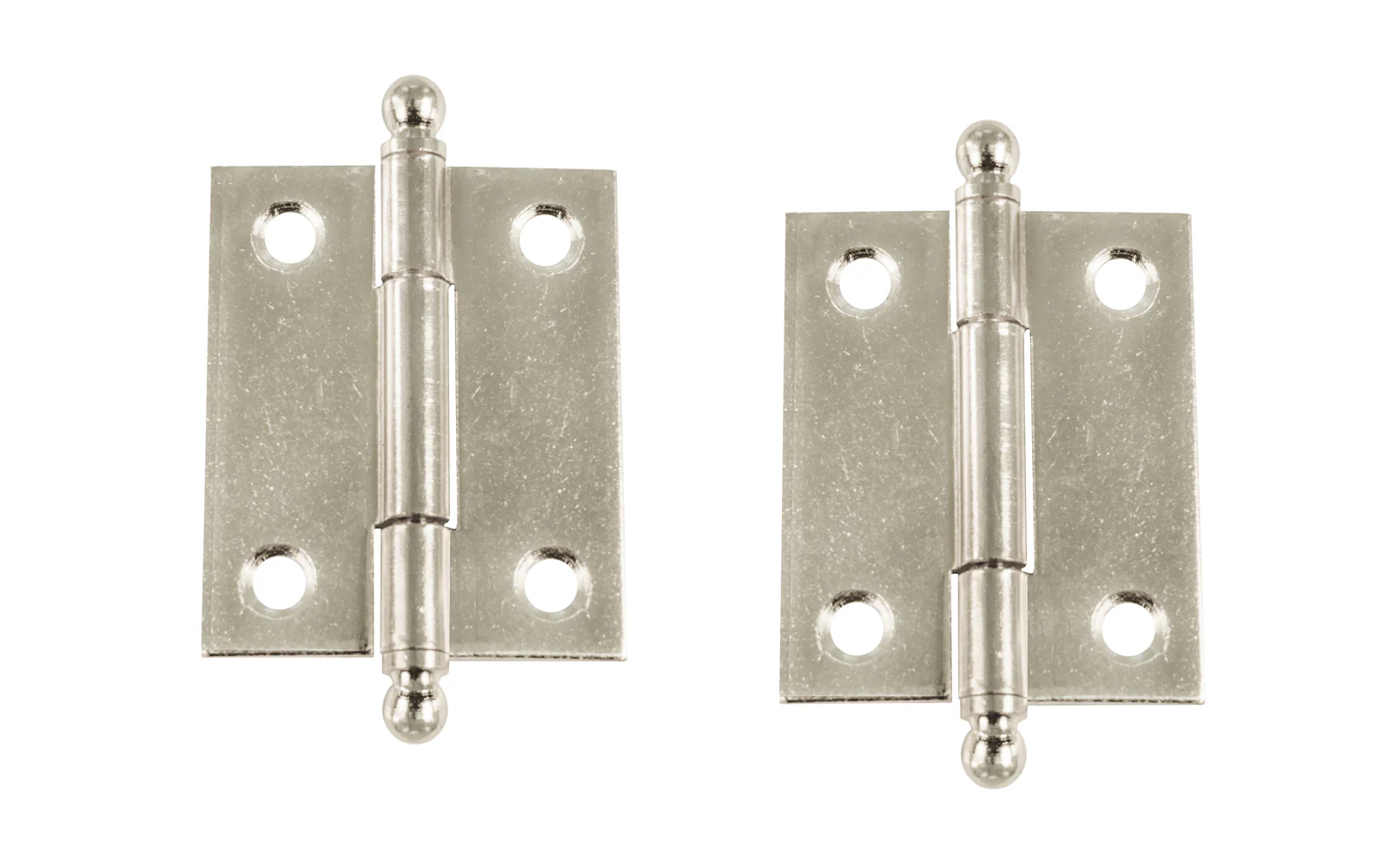 Pair of Loose Pin Plated Steel Ball-Tip Cabinet Hinges ~ 1-15/16" x 1-5/8" - Image 7