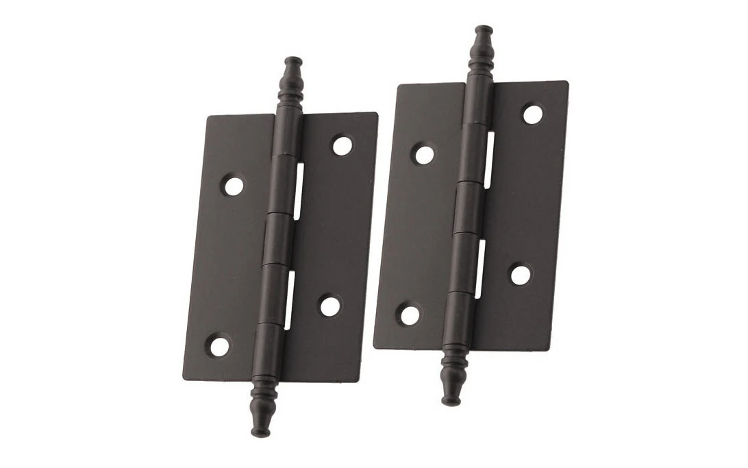 Plated Steel Steeple-Tip Cabinet Hinges ~ 2-1/2" x 1-5/8"