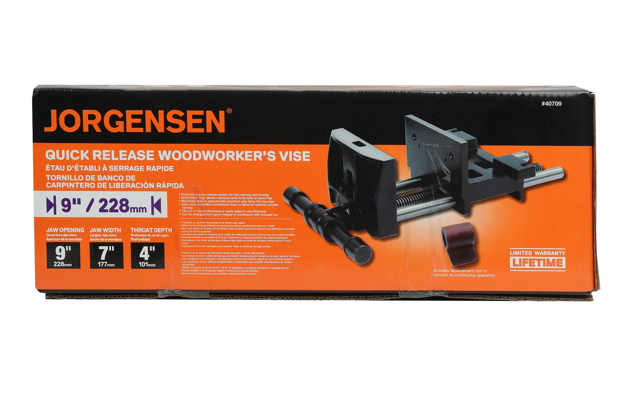 Pony 7" Professional Rapid-Acting Woodworker's Vise ~ 9" Jaw Opening - Quick Release - Image 2