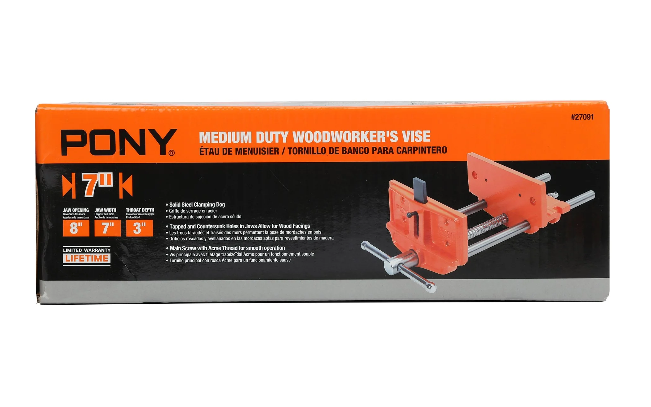 Pony 8" Medium Duty Woodworker's Vise ~ 7" Jaw Opening - Image 3