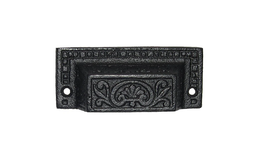 Rectangle Cast Iron Bin Pull ~ 2-7/8" On Centers