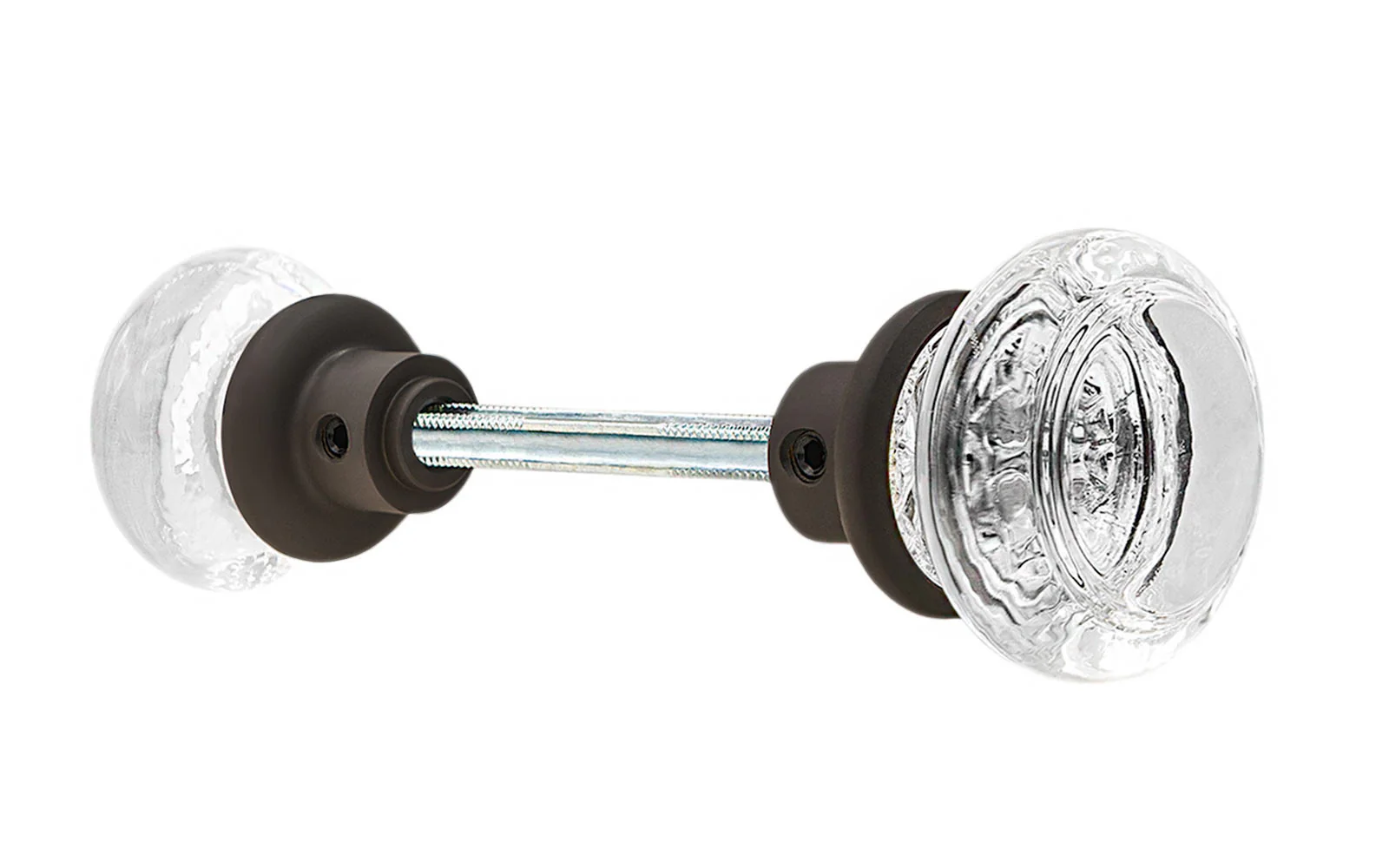 Pair of Round Clear Glass Doorknobs - Image 3