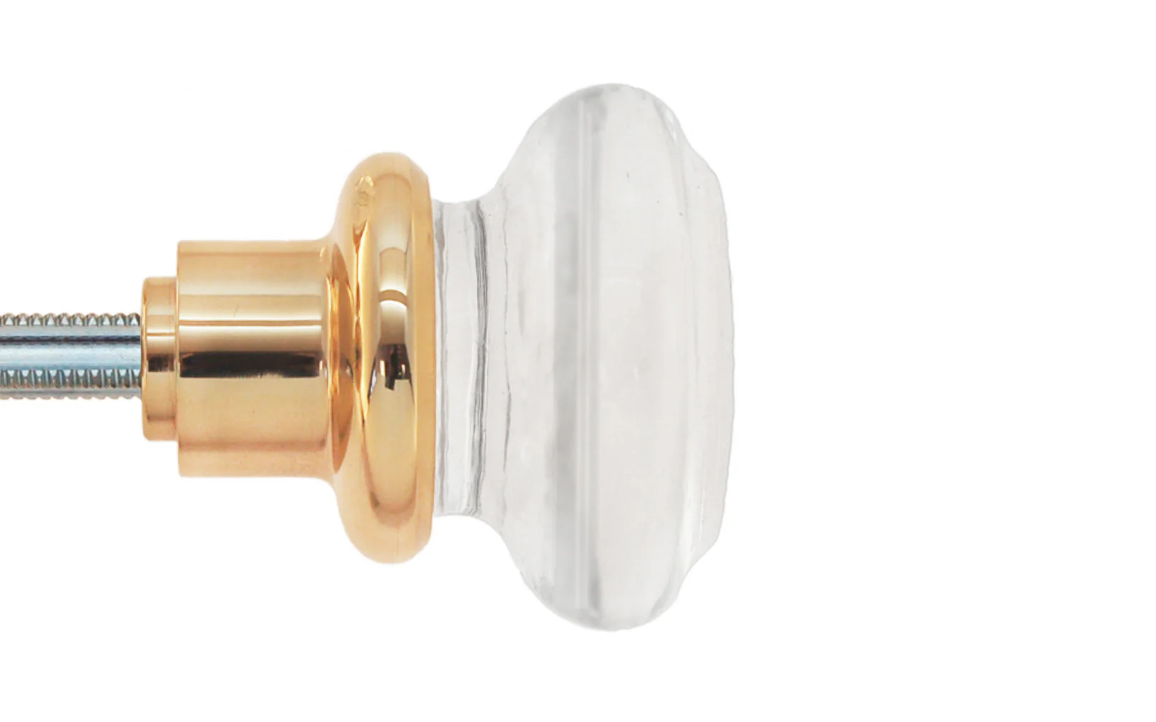 Pair of Round Clear Glass Doorknobs - Image 4