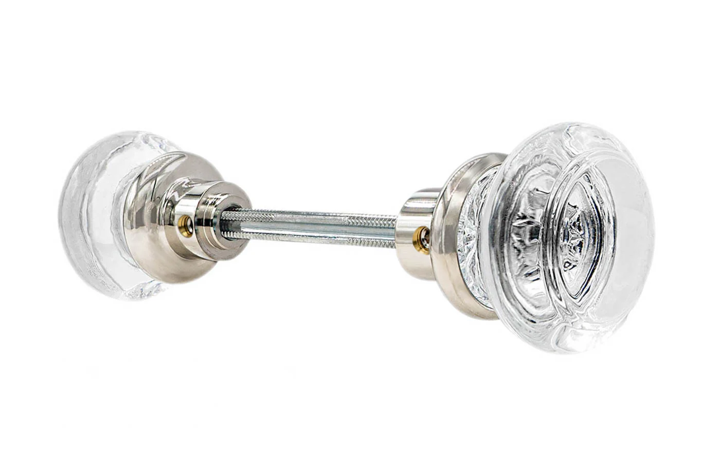 Pair of Round Clear Glass Doorknobs - Image 5